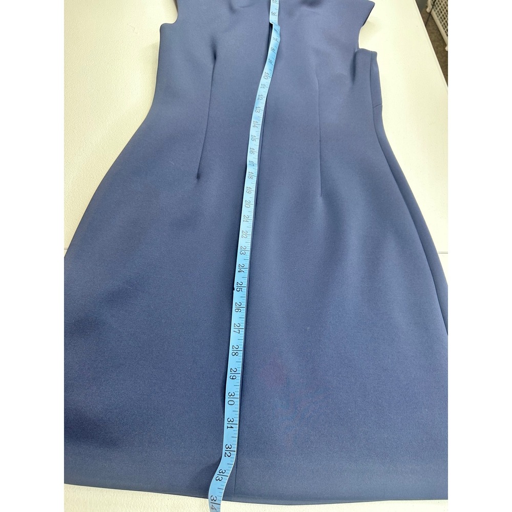 Eliza J Sheath Dress Womens  2 Navy Blue Excellent 3D Floral Applique Sleeveless - Picture 3 of 6